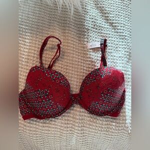 Victoria's Secret Red and Blue Lace Bra